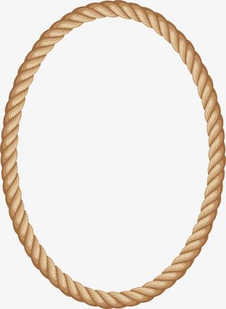 黄色编织麻绳圆圈免抠