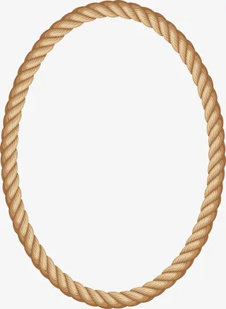 黄色编织麻绳圆圈免抠