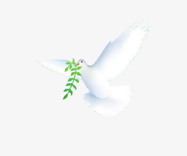 国庆节素材口叼橄榄枝和平鸽免抠
