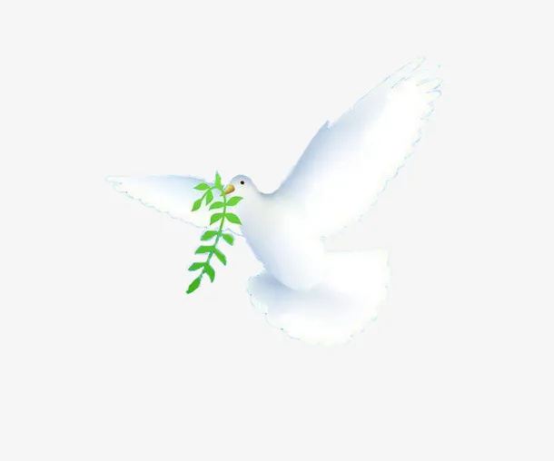国庆节素材口叼橄榄枝和平鸽免抠