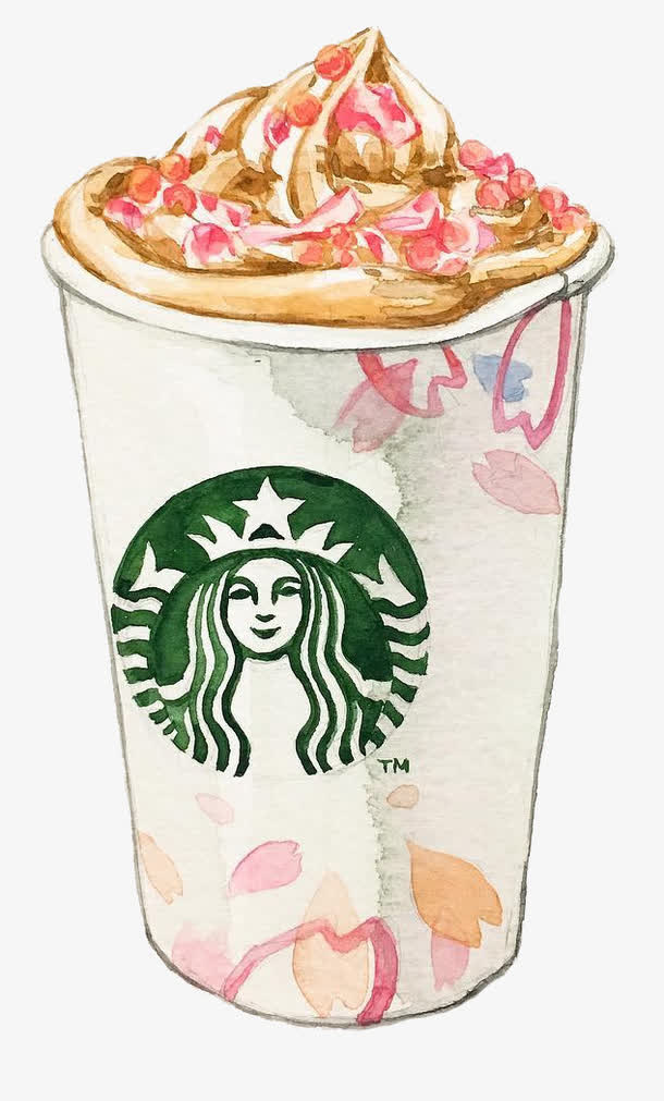 手絵飲品星巴克免抠