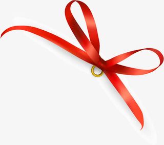 红色蝴蝶结丝带金秋免抠