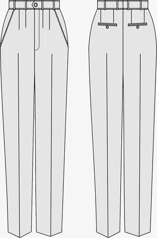 西裤款式图素材免抠