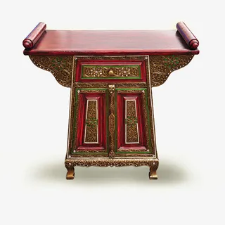 东南亚金箔装饰收纳柜子免抠