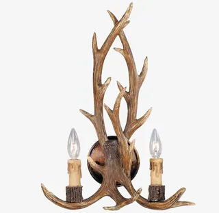 鹿角蜡烛墙灯免抠