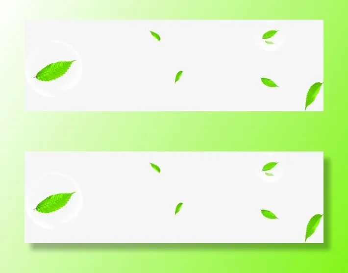 春天清新绿叶泡泡免抠装饰植物元素