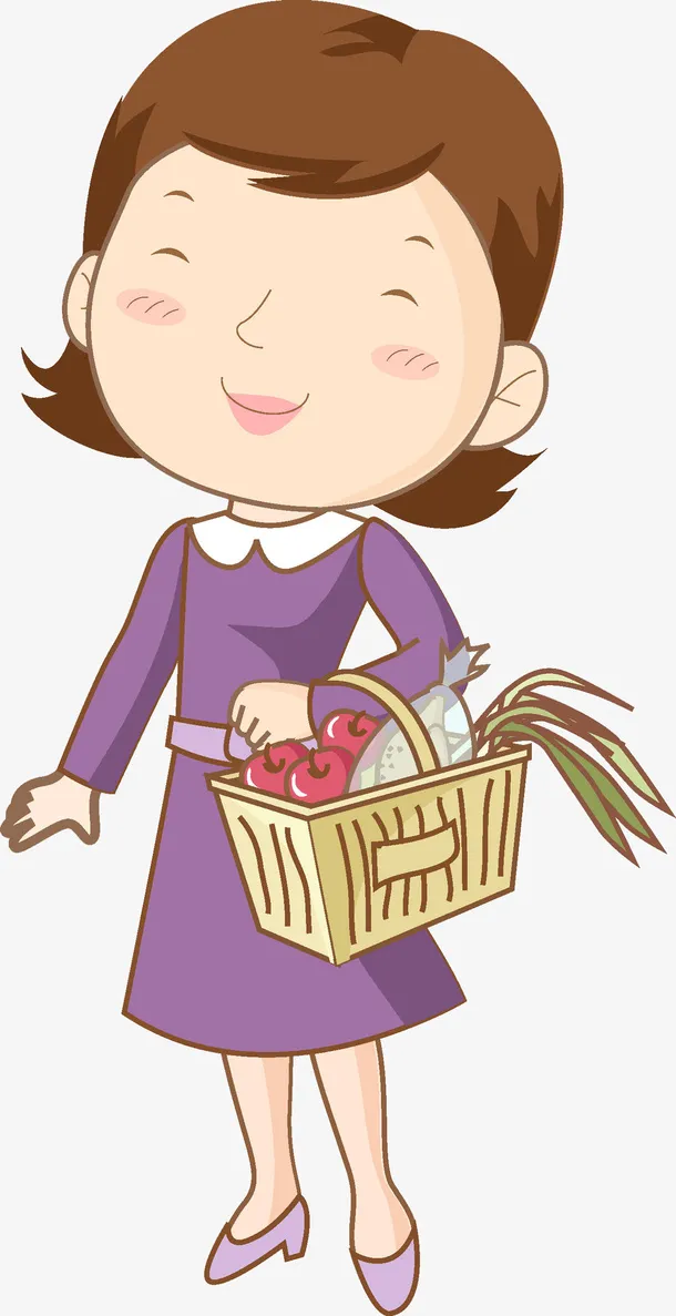 提篮子的女人免抠图免抠