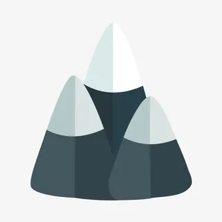 扁平化雪山PNG下载免抠