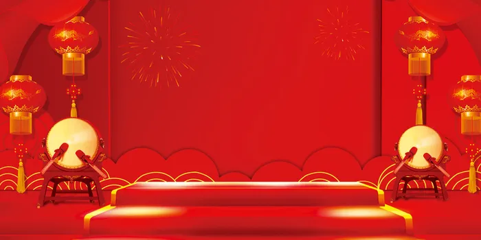 灯笼红色幕布背景高清