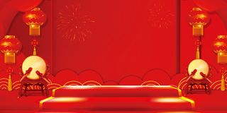 灯笼红色幕布背景高清