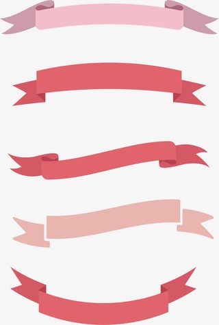 粉红色丝带标题框免抠
