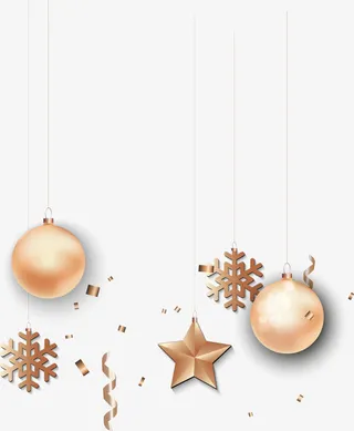 圣诞节金色圣诞球免抠