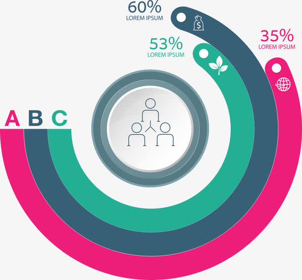 矢量圆环比例图免抠
