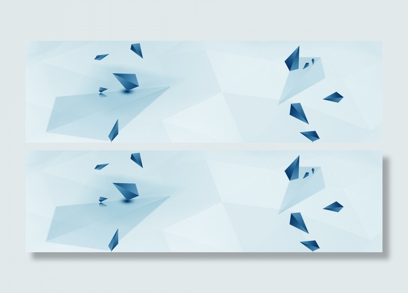 扁平蓝色立体几何背景高清