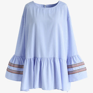 高清摄影蓝色调温度额荷叶边女装免抠