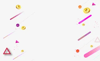 粉色金币手绘装饰免抠