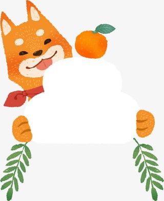 卡通春节堆雪人的小狗免抠