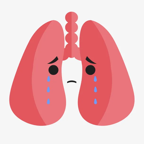 肺炎卡通生病的肺免抠