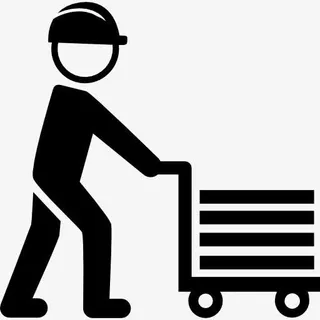 工人推着手推车图标免抠