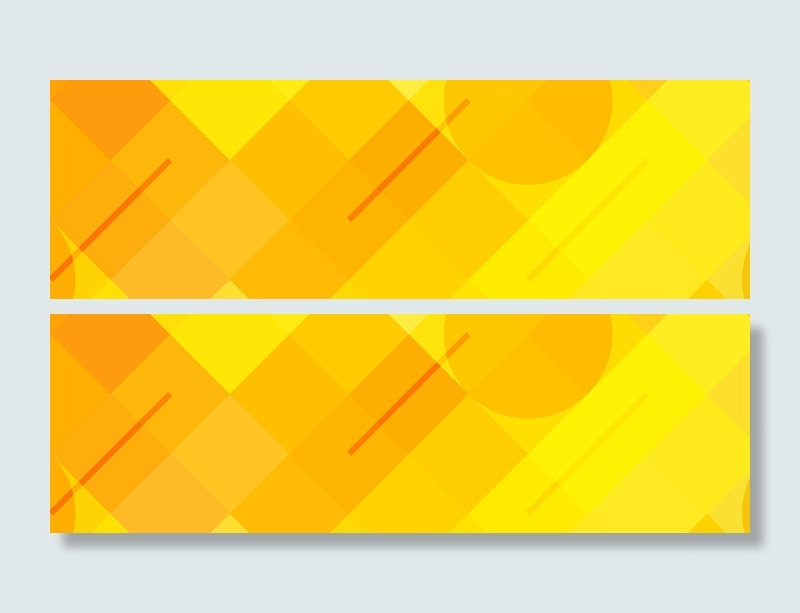 黄颜色方形圆形几何背景banner高清