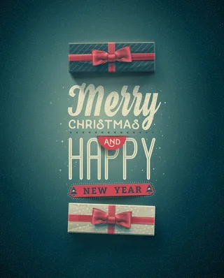 矢量复古新年圣诞节背景素材高清