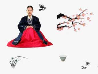 创意合成韩国元素大长今人物梅花免抠