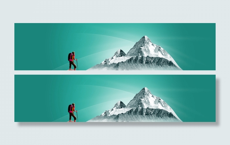 蓝色登山户外运动背景banner高清