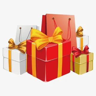 豪华购物大礼包免抠标签元素