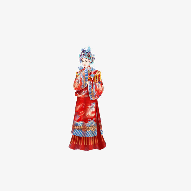 凤冠霞帔古装新娘免抠