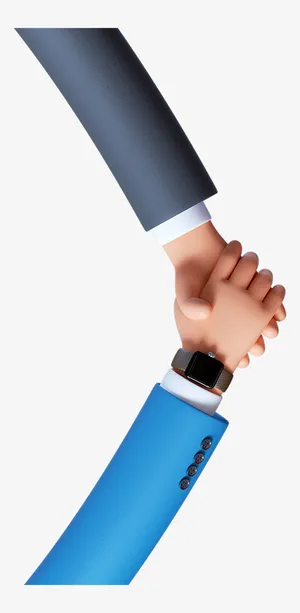 商务握手3D模型免抠