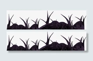 黑色剪影草地七夕情人节免抠