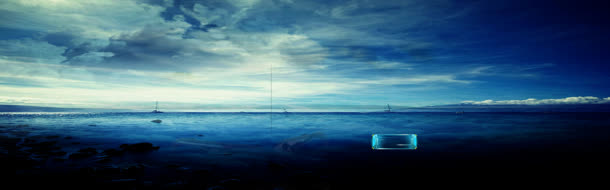蓝色水面背景banner