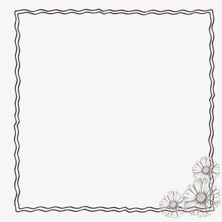 黑色文艺波浪边框免抠