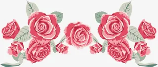 手绘红色玫瑰免抠