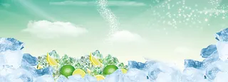 电商饮品清爽背景banner高清