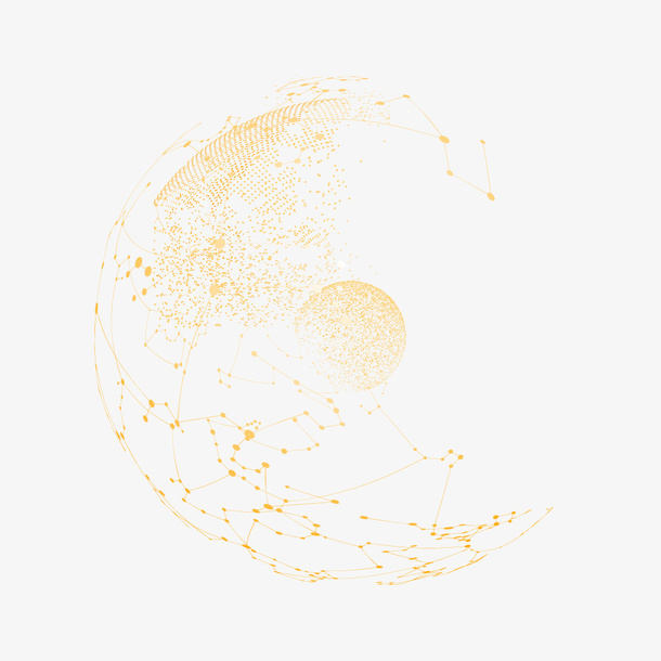高清地球与科技抽象线条矢量免抠