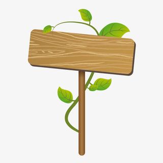 绿色叶子植物指示牌免抠