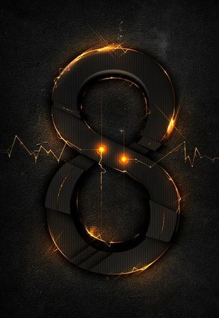 黑色质感双圈8海报背景素材高清