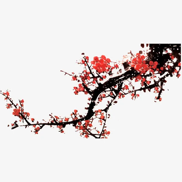 墨迹花-梅花png免抠