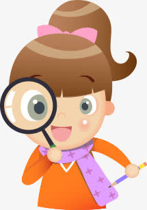 拿放大镜的小女孩免抠