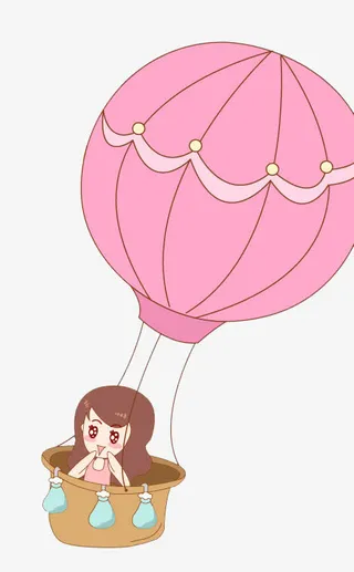 卡通热气球免抠