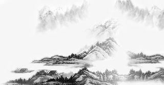 水墨画山脉免抠
