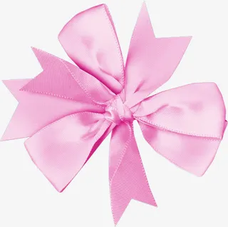 圣诞素材礼物 粉色丝绸丝带蝴蝶免抠