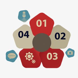 五边形PPT装饰图案免抠