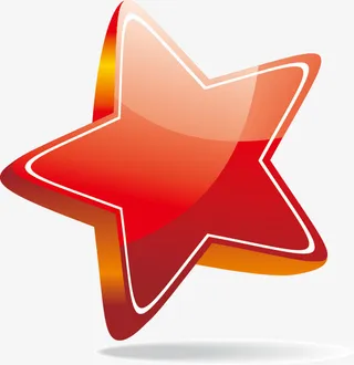 红色的五角星免抠