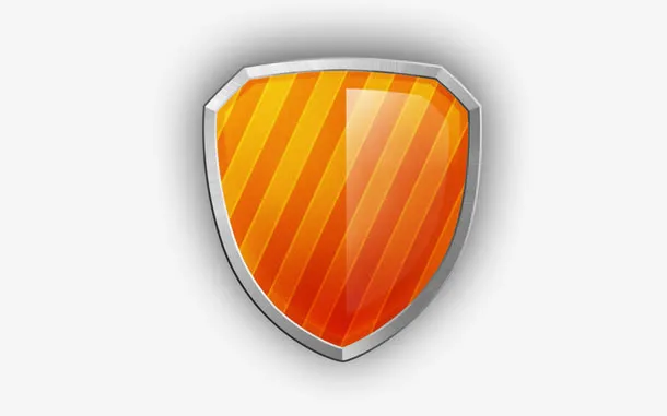 橙色盾牌免抠