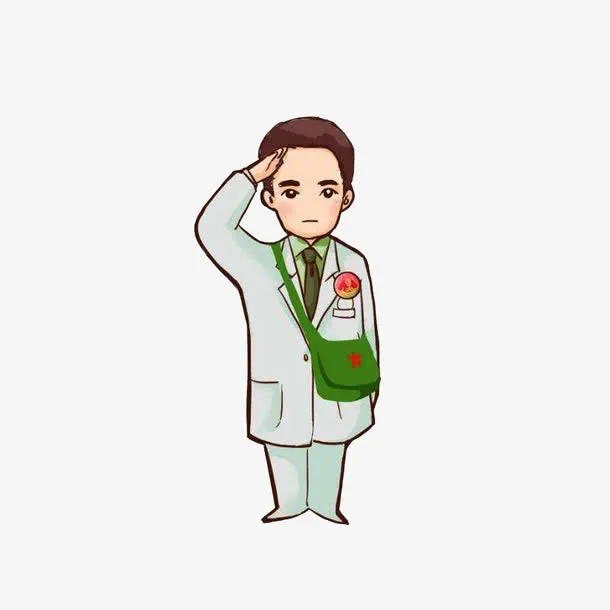 卡通军人敬礼免抠