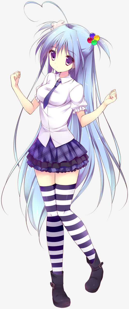 卡通立绘学生装美女免抠