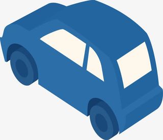 蓝色商务车模型免抠