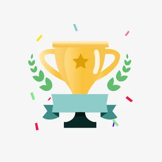 热闹奖杯装饰图案免抠